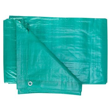 Prelata cu inele Evotools 678830, impermeabila, protectie UV, lungime 6m, latime 5m, greutate 120g/mp, culoare verde