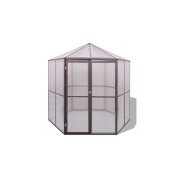 Sera aluminiu,240 x 211 x 232 cm,maro