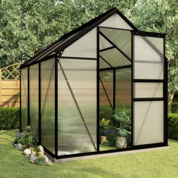 Seră cu cadru de bază, antracit, 3,61 m², aluminiu
