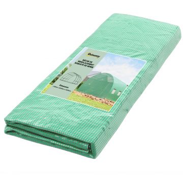 Outsunny Foliă de Schimb Seră Tunnel 9 m², folie 3 x 3 x 2 m PE Anti-UV impermeabilă 6 ferestre + Ușă Rulabilă cu Fermoar Verde închis | Aosom Romania