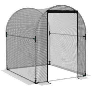 Outsunny Plasă de protecție pentru plante, protecție împotriva păsărilor, cu ușă și cadru solid din oțel, 1,2x1,5x1,5m, Negru/Argintiu | Aosom Romania