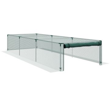 Outsunny Plasă de protecție pentru plante, protecție pentru legume, ușă cu fermoar, cadru din oțel, 125x125x62,5 cm, Grün/Silber | Aosom Romania