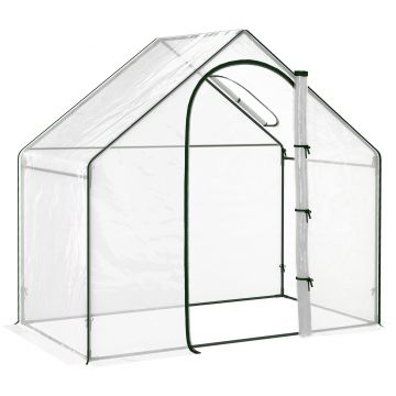Outsunny Seră de Grădină Balcon terasă Seră pentru roșii 1,8 lungime x 1 lățime x 1,68 înălțime m Oțel plastic impermeabil Transparent Verde | Aosom Romania