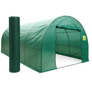 Pachet solar gradina, sera legume 10 x 3 x 2m, otel galvanizat + Plasa de umbrire 80%, 80g/mp, 2x20m, material HDPE, protectie UV, Micul Fermier