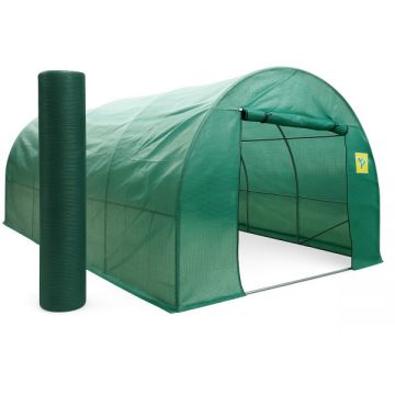 Pachet solar gradina, sera legume 8 x 3 x 2m, otel galvanizat + Plasa de umbrire 80%, 80g/mp, 2x20m, material HDPE, protectie UV, Micul Fermier