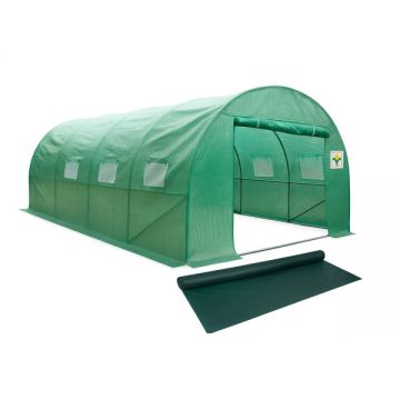 Pachet solar gradina, sera legume 8 x 4 x 2m, otel galvanizat + Plasa de umbrire 80%, 80g/mp, 2x20m, material HDPE, protectie UV, Micul Fermier