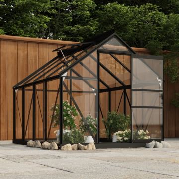 Seră cadru bază antracit 1,6 m², aluminiu (nu se vinde separat)