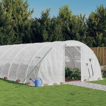 Seră cu cadru din oțel, alb, 40 m², 10x4x2 m