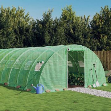Seră cu cadru din oțel, verde, 48 m², 12x4x2 m